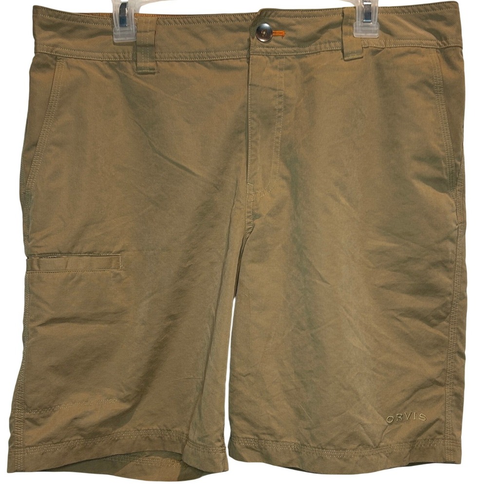 Orvis Performance Shorts 36 Men's Khaki Tan Outdoor Utility Hiking Tool Pocket